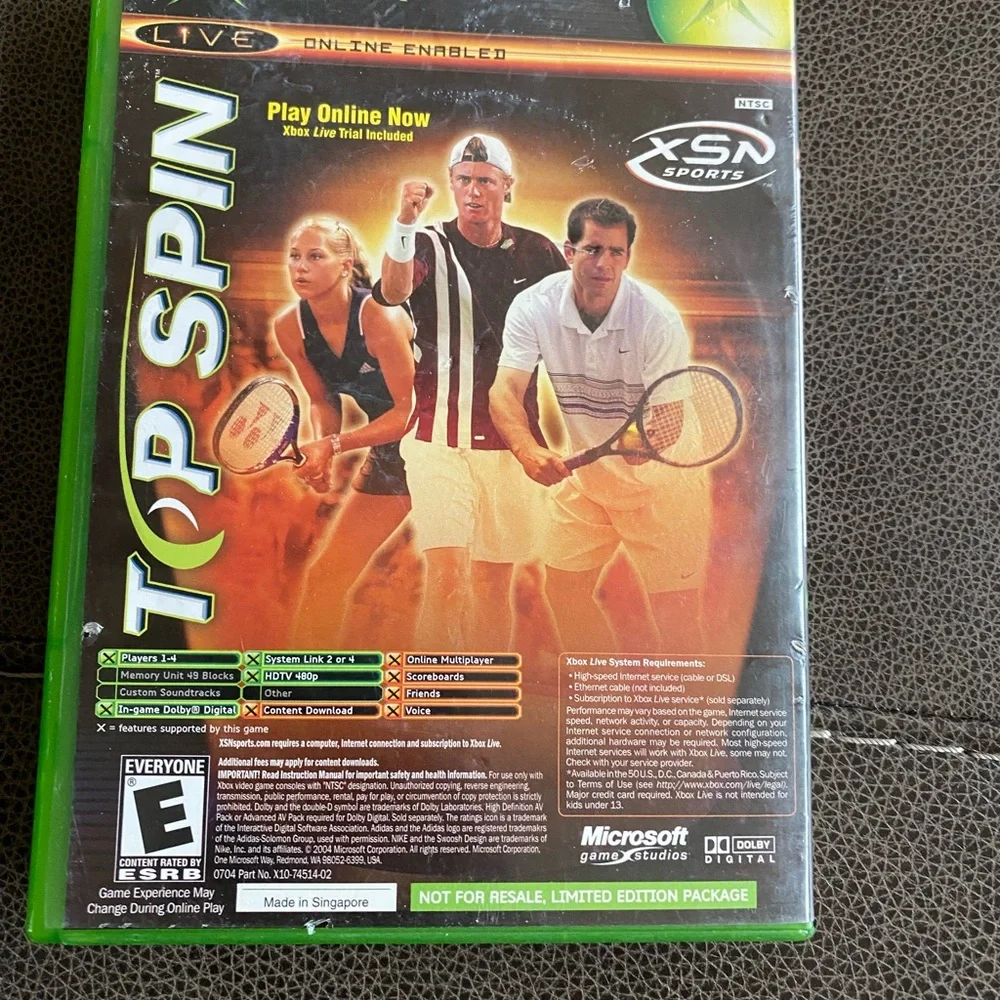 NCAA Football 2005 / Top Spin Combo (Microsoft Xbox, 2004)